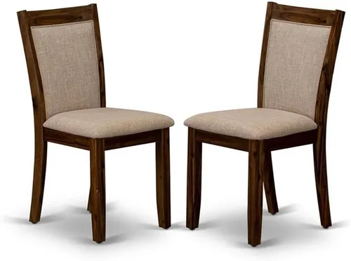 Miniatura 11 de East West Furniture MZC0T01 Monza Parson - Sillas de comedor tapizadas de tela de lino crema, juego de 2, lino cepillado blanco