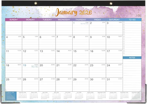 2026 Desk Calendar - Large Desk Calendar 2026, Jan. 2026 - Dec. 2026, 17" x 12", 12 Monthly Calendar 2026 with Desk Pad, To-do List & Notes for