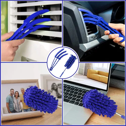 Miniatura 6 de Buysenton Plumero de microfibra, 8 plumeros con poste de extensión telescópico de 100 pulgadas, plumeros reutilizables y flexibles, plumeros ligeros