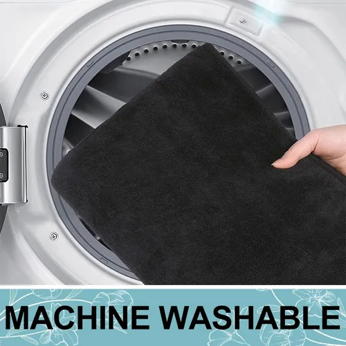 Miniatura 7 de Smiry Tapete de baño de espuma viscoelástica de 50 x 30 pulgadas, extra suave y absorbente, antideslizante, lavable para suelo, ducha y bañera, Negro