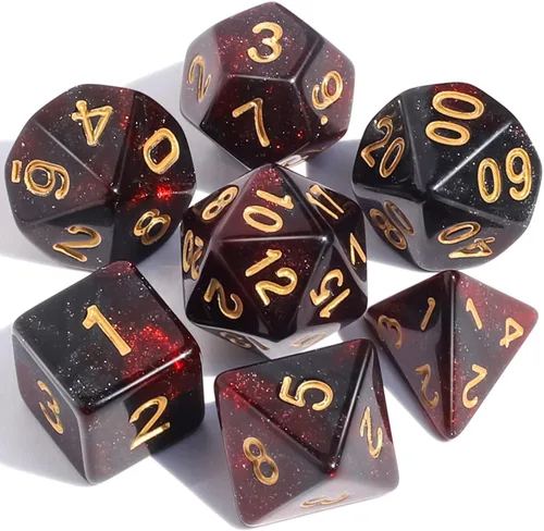 Miniatura 19 de CiaraQ DND - Juego de dados poliédricos con bolsa de dados para juegos de rol de Calabozos y Dragones RPG MTG (fuente negra y blanca)