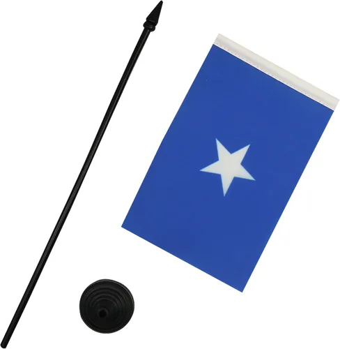 Miniatura 164 de AZ FLAG Sierra Leone Bandera de mesa 5'' x 8'' - Bandera de escritorio de Sierra Leona 21 x 14 cm - Bastón y base de plástico negro