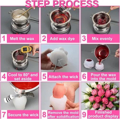 Miniatura 5 de 3 moldes de silicona de flores de tulipán 3D de resina floral para velas de jabón, molde de flores de fondant de chocolate para decoración de velas