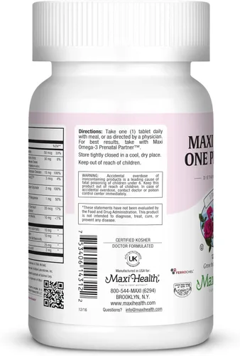 Miniatura 8 de Maxi Health Vitaminas prenatales para mujeres – Vitaminas prenatales diarias con hierro, folato, colina, vitamina D3 y nutrientes esenciales
