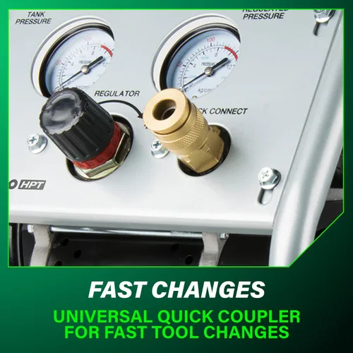 Miniatura 18 de Metabo HPT Compresor de aire silencioso, compresor de aire portátil sin aceite de 1 galón, funcionamiento ultrasilencioso a 59 dB, acoplador rápido