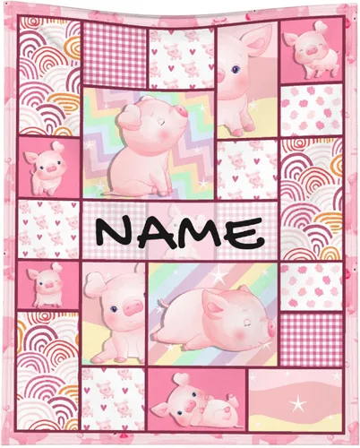 Miniatura 21 de Just A Girl Who Loves Pigs - Manta tipo throw de felpa mullida de franela para siesta para viajes, picnic, cama, sofá, cálida y acogedora para todas