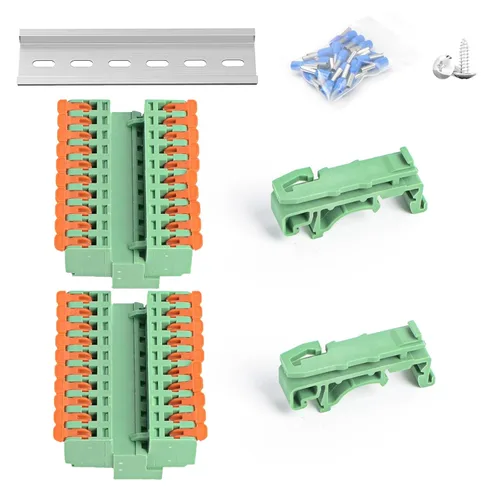Miniatura 46 de Bloque de terminales, terminal de voltaje tipo riel, bloque de terminales combinado de riel (paquete de 2)