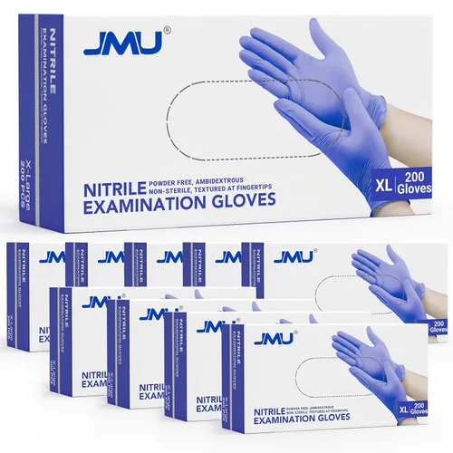 Miniatura 31 de JMU Guantes negros de nitrilo a granel mediano, caja de 1200, 3.5 mil, sin látex sin polvo