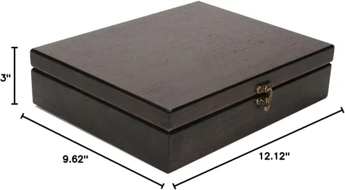 Miniatura 10 de Old World caja de tesoro de madera con pestillo de metal.