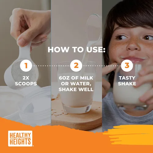Miniatura 6 de Healthy Heights Grow Daily Kids - Mezcla de bebida proteica (liso) - Batido alto en proteínas para niños de 10 años, 21.6 onzas