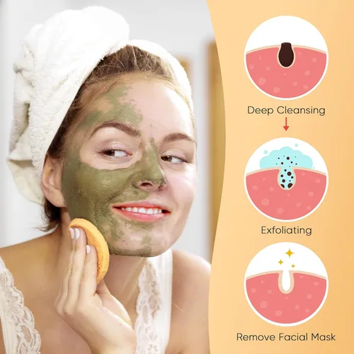 Miniatura 6 de GAINWELL Esponjas faciales comprimidas de 100 piezas, limpieza, para uso personal de spa esteticista Amarillo