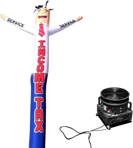 Publicidad del servicio de impuestos sobre la renta 18 pies de alto tubo inflable hombre marioneta agitadora accionada por aire, motor del