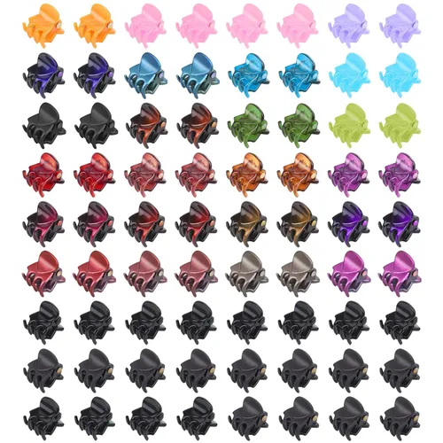 Miniatura 8 de Sublaga Pinzas para el cabello para mujeres y niñas, 72 pinzas para el cabello, patrón de flores, resina, duraderas, unisex, 0.7 x 0.7 x 0.6 in, 72