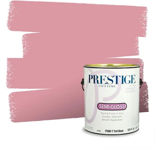 Miniatura 679 de Prestige Paints Pintura exterior e imprimación en uno, 1 galón, plano, coincidencia comparable de Valspar* Amber Rose*