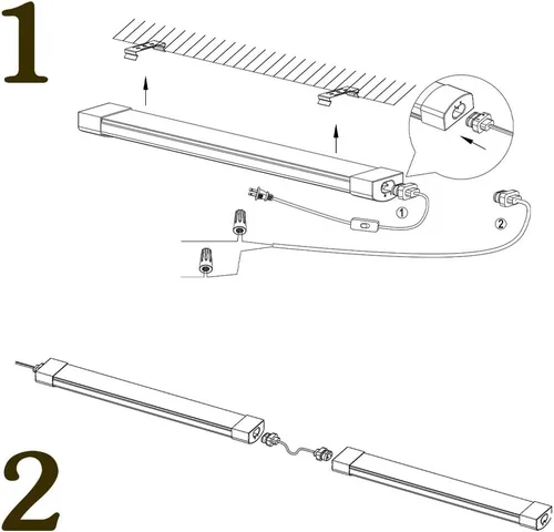 Miniatura 7 de Luz LED Enlazable para Tienda para Cochera Airand de 5 pies, con cable con enchufe, Luces LED para Armario 5000K para Debajo del Gabinete, Lámpara