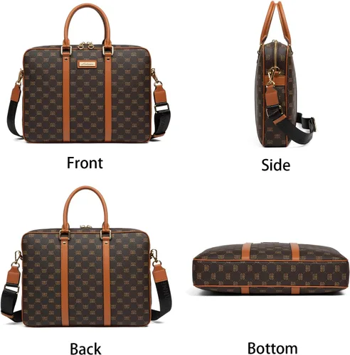Miniatura 3 de Maletín para laptop, para hombres y mujeres, bolsa de hombro tipo mensajero, bolsa cruzada de viaje, bolsa de negocios para laptop de 15 pulgadas