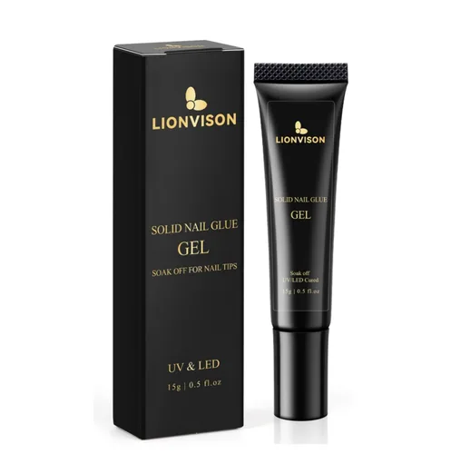 LIONVISON Gel de pegamento de diamantes de imitación: fuerte adhesivo de curado UV para puntas de uñas a presión y diamantes de imitación, más de 28