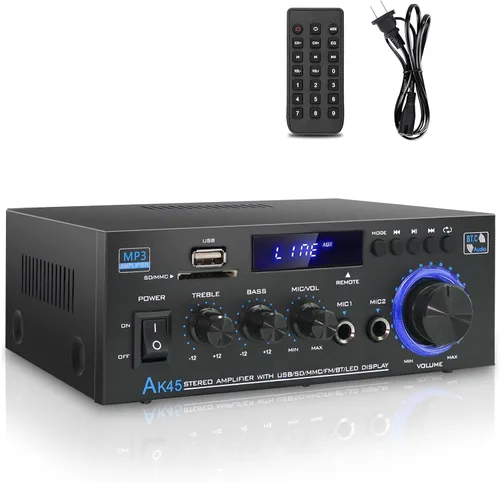 Miniatura 8 de Receptores de amplificador de audio para el hogar 200 W Bluetooth 5.0 RMS 30 W x 2 AK35 Receptor estéreo para altavoces Amplificador de potencia