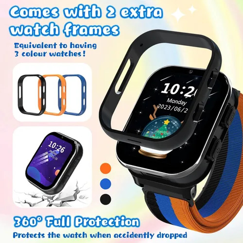 Miniatura 3 de Reloj inteligente para niñas y niños, reloj inteligente con tarjeta SIM 4G, reloj inteligente para niños, pantalla táctil, calculadora de llamadas