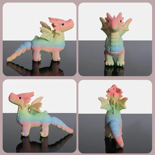 Miniatura 5 de Bonita decoración de dragones alados para estantería de escritorio en casa, regalo único para amigos y familiares, mini figura de dragón criatura