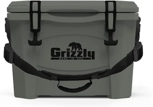 Grizzly - Enfriador de 15 cuartos de galón | Baúl de hielo duradero con aislamiento rotomoldeado | Fabricado en Estados Unidos | Garantía de por