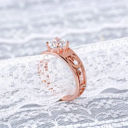 Miniatura 5 de RMREWY Anillo de plata de ley 925 con diseño de moissanita de 1 unidad, centro de 0.252in, anillos de compromiso para mujer