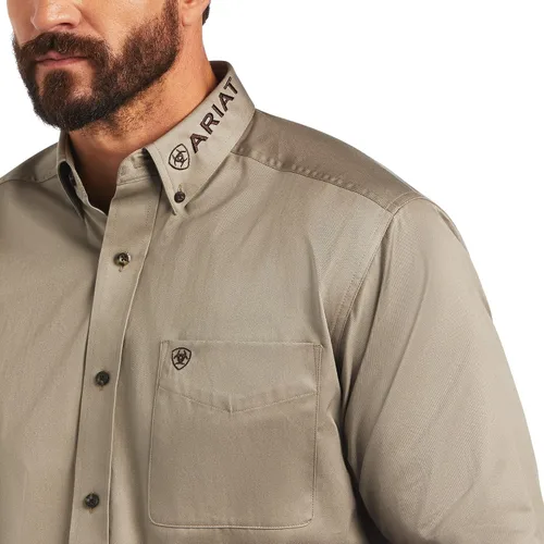 Miniatura 3 de ARIAT Camisa de sarga con logotipo del equipo para hombre Negro