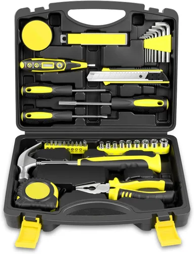 Miniatura 16 de Auto Dynasty Kit de herramientas para el hogar de 39 piezas, juegos de herramientas manuales básicas para el hogar con destornilladores, Azul