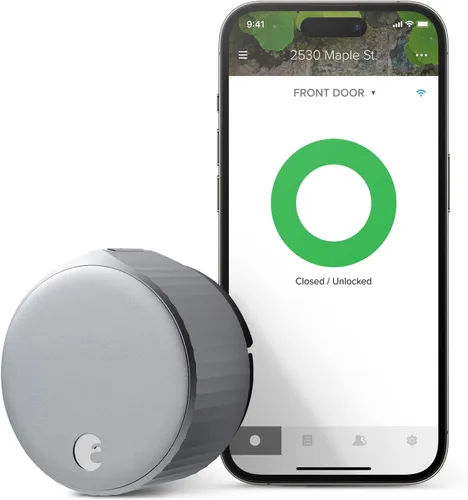 Miniatura 10 de August Home Cerradura inteligente Wi-Fi negra mate y teclado inteligente, cerradura de puerta sin llave para puerta de entrada delantera, ideal