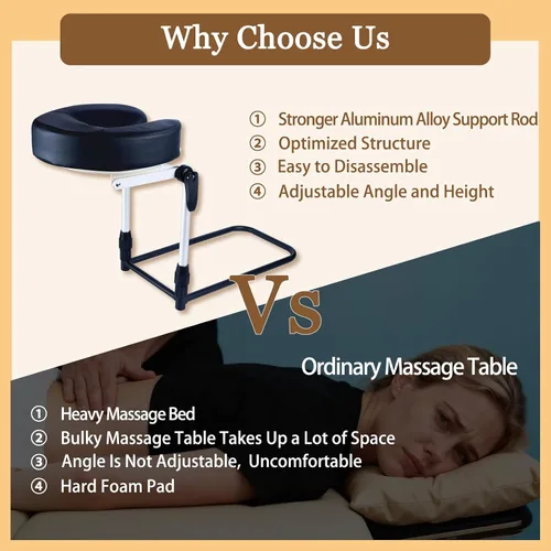 Miniatura 2 de Reposacabezas de masaje para cama en casa, almohada ajustable para cama, almohada boca abajo después de cirugía ocular, almohada de masaje portátil