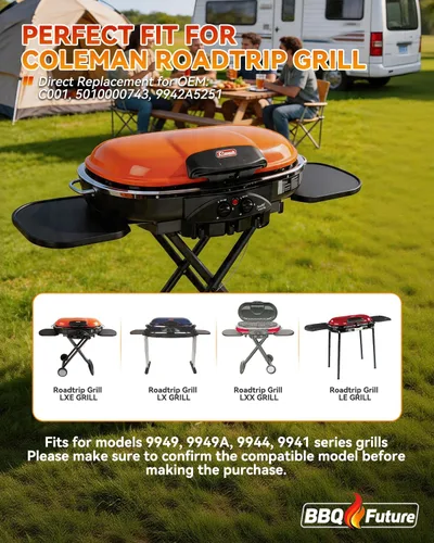 Miniatura 2 de Regulador de parrilla para barbacoa con adaptador de manguera de 5 pies de repuesto para parrillas Coleman Roadtrip, regulador adaptador