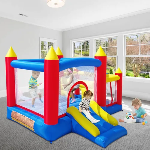 Miniatura 2 de Baralir Casa inflable de rebote con sala de pelotas para niños de 3 a 6 años, casa de rebote interior con tobogán, castillo de salto inflable
