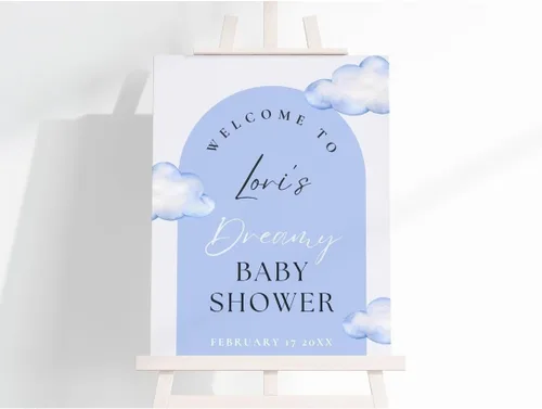 Miniatura 6 de Letrero de bienvenida para baby shower, decoración de baby shower de Little Cutie - Letrero personalizado para baby shower con texto en inglés "A
