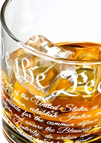 Miniatura 3 de WATAKA We the People - Juego de 2 copas de whisky para licor, whisky escocés, bourbon o vino, regalo de whisky patriótico para hombres