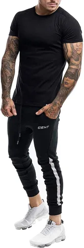 Miniatura 7 de Wangdo Pantalones deportivos ajustados para hombre, pantalones de entrenamiento para gimnasio, pantalones deportivos cónicos, pantalones deportivos