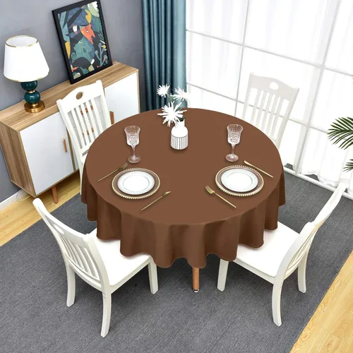 Miniatura 8 de Romanstile Mantel redondo impermeable, resistente a las manchas y sin arrugas, para cocina, comedor, fiesta, boda