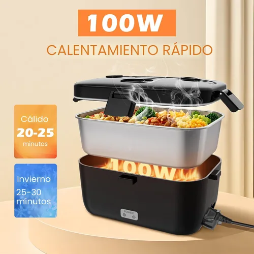 Miniatura 2 de COZYEXPERT Lonchera Eléctrica Portátil Calentadora de Alimentos 100W 1.8L Calentador de Alimentos Portátil para Adultos 12V/24V/110-230V para Negro