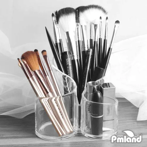 Miniatura 3 de Recipiente de acrílico ondulado de alta calidad para colocar cepillos de maquillaje y cosméticos.