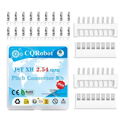 Miniatura 89 de CQRobot JST EL 4.5 mm de paso 2 pines conector electrónico IC macho, enchufes hembra carcasa y kit de terminales de crimpado en T macho/hembra. 50