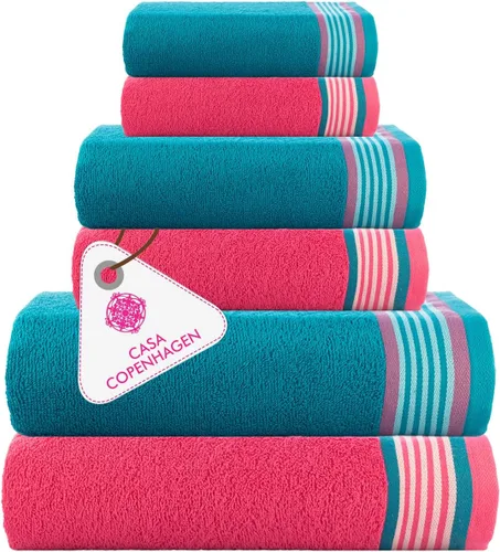 Miniatura 35 de CASA COPENHAGEN Solitaire Juego de 6 toallas - Negro, 600 GSM 2 toallas de baño 2 toallas de mano 2 toallitas, diseñadas en Dinamarca, hechas