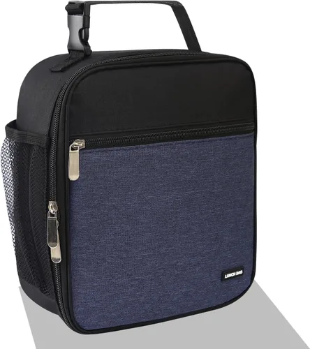 Miniatura 13 de Lovoeo Lonchera Bolsa de almuerzo para hombres mujeres Lonchera aislada Bolsas de almuerzo para Trabajo Picnic Viajes (azul bebé)