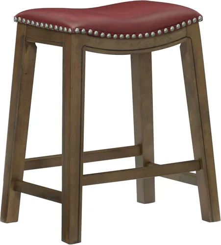 Miniatura 9 de Homelegance Ordway Taburete de Altura de Mostrador de Madera Maciza - Taburete de Cocina Saddle, Taburetes de Altura de Mostrador para Comedor, Negro
