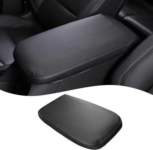 QianBao Compatible con Chevrolet Equinox 2018-2023 /GMC Terrain 2017-2023 Caja de Reposabrazos de Cuero Cubierta de Consola Central Línea Negra