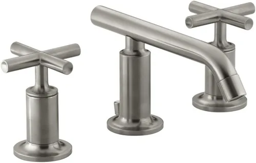 Miniatura 22 de KOHLER K-14408-4-2MB Purist - Grifo de lavabo de baño generalizado, 3 agujeros, manijas de palanca alta generalizadas y boquilla de cuello de cisne