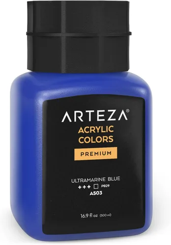 Miniatura 12 de ARTEZA Pintura acrílica, A100 amarillo limón, 33.8 onzas líquidas, tarro de 30.3 fl oz, opaco, de secado rápido, pinturas acrílicas para pintar A503