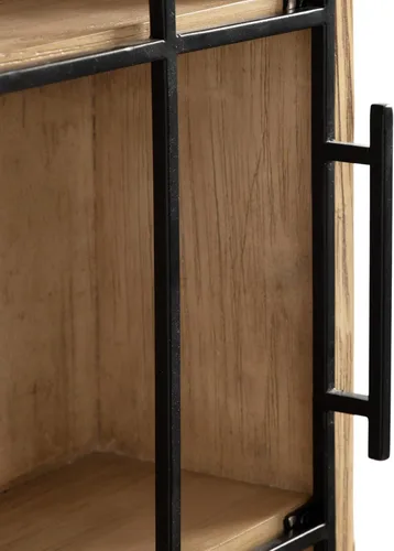 Miniatura 9 de Kate and Laurel Megara - Gabinete decorativo de pared colgante con arco de madera con puerta para almacenamiento abierto; 16 x 5 x 24; Madera Natural