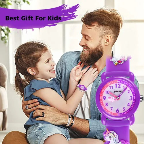 Miniatura 7 de Reloj de pulsera para niños de 3 a 10 años diseño de unicornio de dibujos animados impermeable de silicona para niños pequeños el mejor regalo