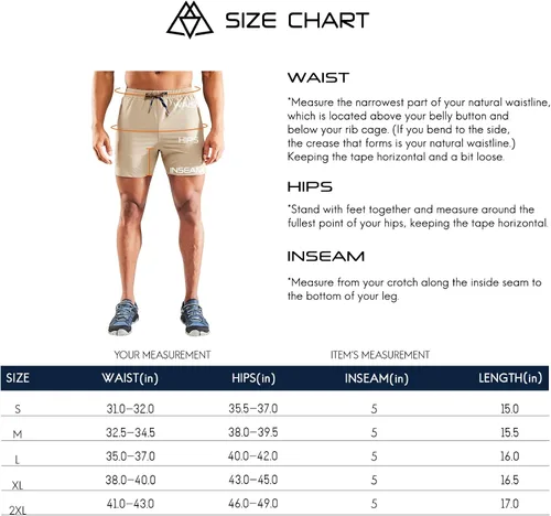 Miniatura 7 de Haimont Pantalones cortos de nailon de secado rápido para hombre con bolsillos con cremallera, ligeros, resistentes al agua, para exteriores