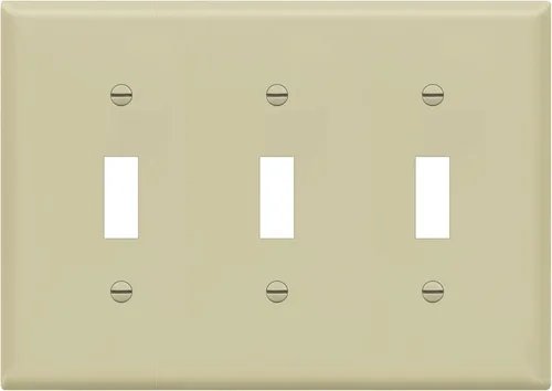 Miniatura 16 de ENERLITES Placa de interruptor triple para pared, placa para interruptor de palanca, acabado brillante, tamaño estándar de 3 posiciones 4.50" x Gris