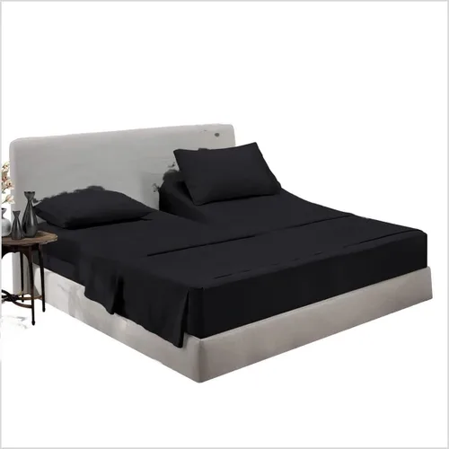 Miniatura 6 de Top Split Head Flex Queen - Juego de sábanas para dormir con número de camas – 4 piezas de color gris oscuro, sábanas divididas Queen – 100% algodón